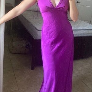 sold!!::    Calvin Klein magenta cowl back dress